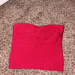 La Hearts Scarlet Ribbed Top